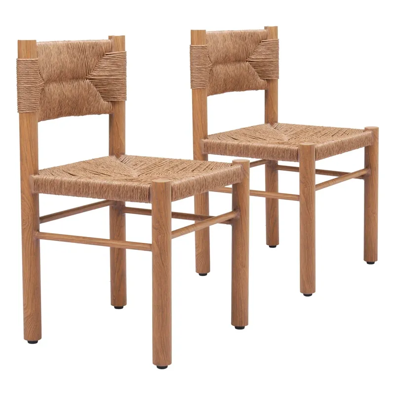 Zuo Modern Iska Outdoor Collection Dining Chairs Natural - Set of 2
