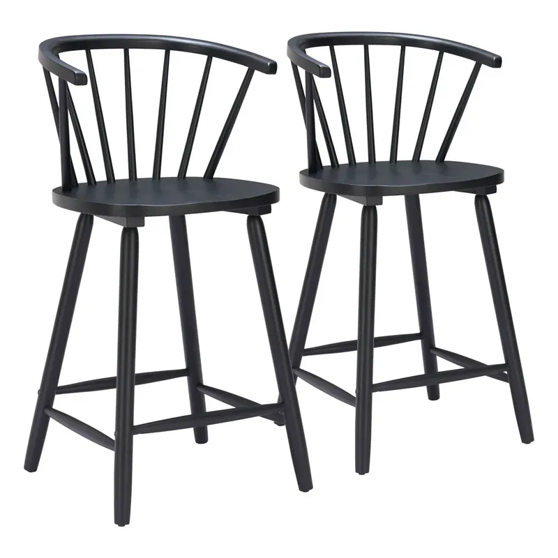 Zuo Modern Stenger Collection Counter Stools Black - Set of 2