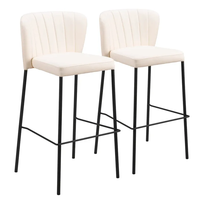 Zuo Modern Linz Collection Barstools Cream - Set of 2