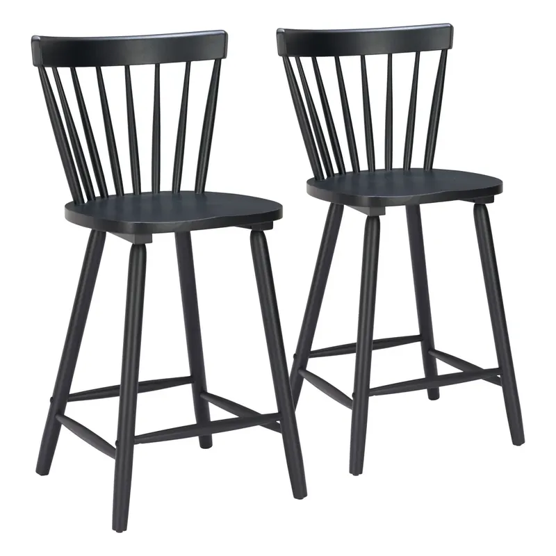 Zuo Modern Tyce Collection Counter Stools Black - Set of 2