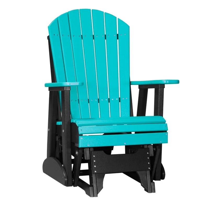 Amish Outdoors Deluxe Aruba/Black Adirondack Glider Chair