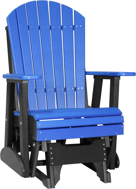 Amish Outdoors Deluxe Blue/Black Adirondack Glider Chair