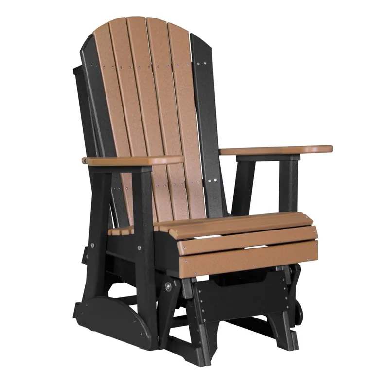 Amish Outdoors Deluxe Cedar/Black Adirondack Glider Chair