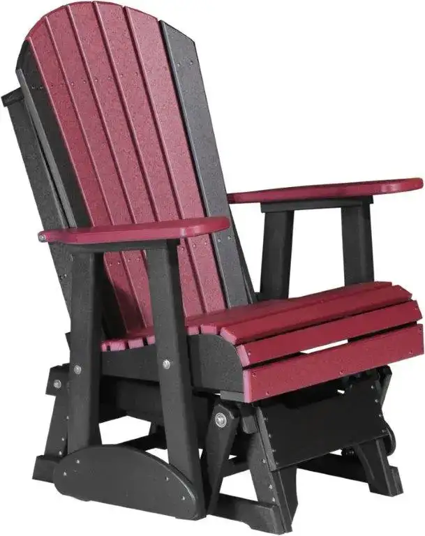 Amish Outdoors Deluxe Cherry/Black Adirondack Glider Chair