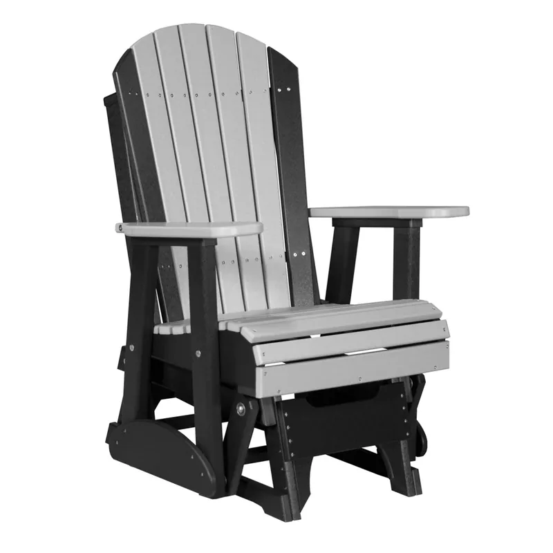 Amish Outdoors Deluxe Gray/Black Adirondack Glider Chair