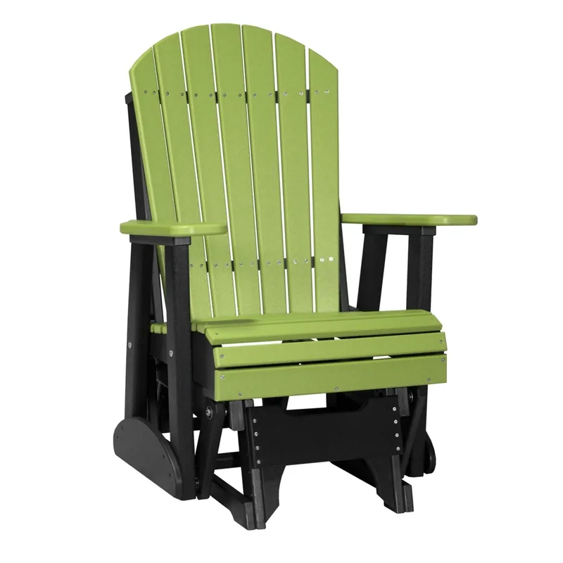 Amish Outdoors Deluxe Lime/Black Adirondack Glider Chair
