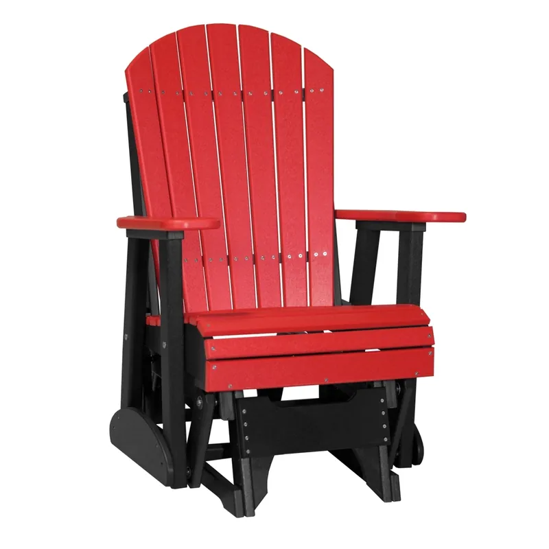 Amish Outdoors Deluxe Red/Black Adirondack Glider Chair
