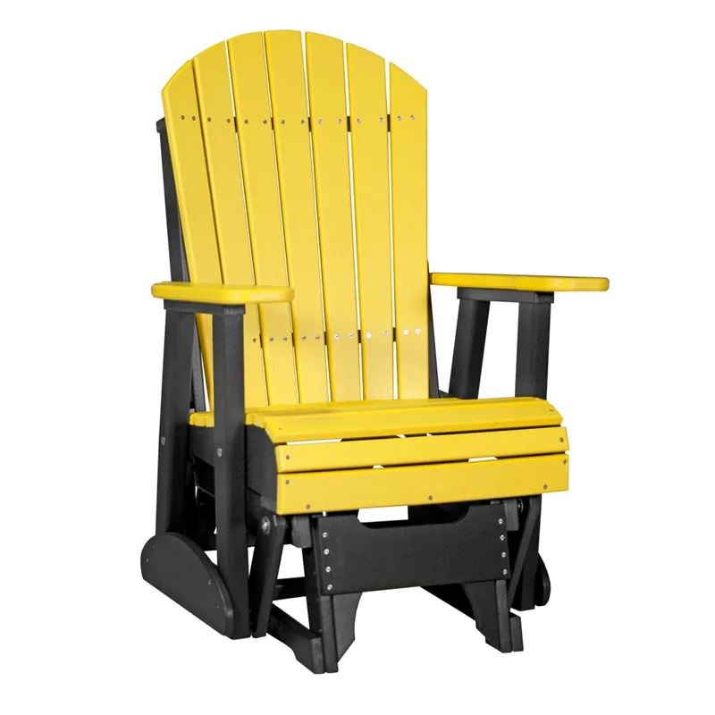 Amish Outdoors Deluxe Yellow/Black Adirondack Glider Chair