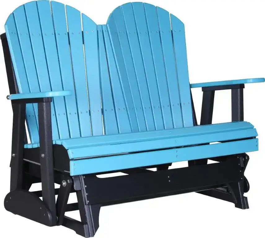 Amish Outdoors Deluxe Aruba/Black Adirondack Glider Loveseat