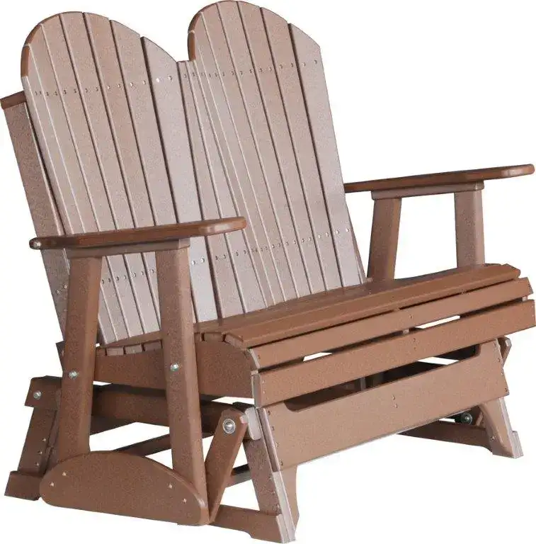 Amish Outdoors Deluxe Chestnut Adirondack Glider Loveseat
