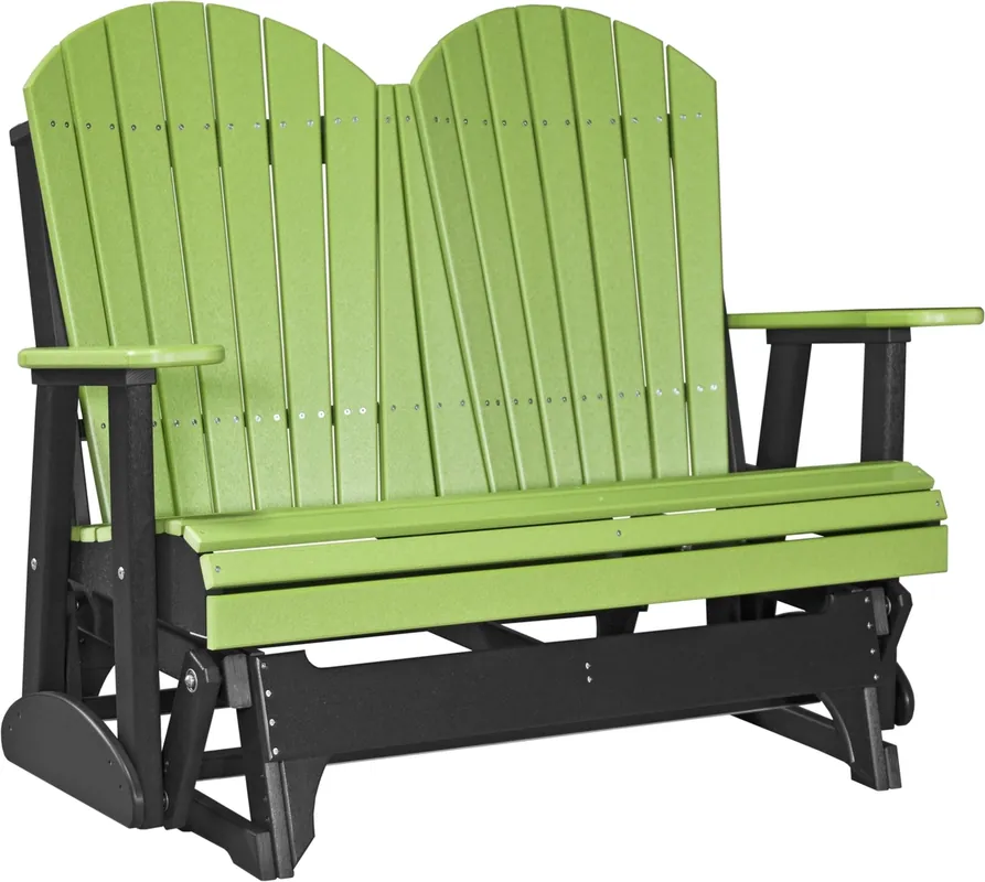 Amish Outdoors Deluxe Lime/Black Adirondack Glider Loveseat