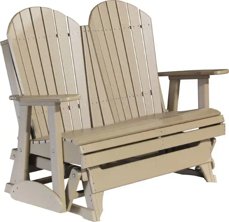 Amish Outdoors Deluxe Weatherwood Adirondack Glider Loveseat