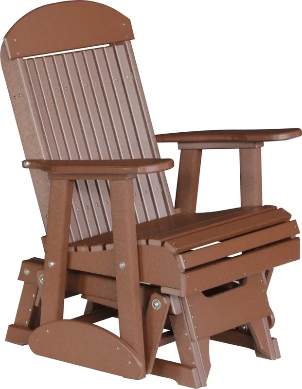Amish Outdoors Classic High-Back Chestnut Adirondack Glider Chair