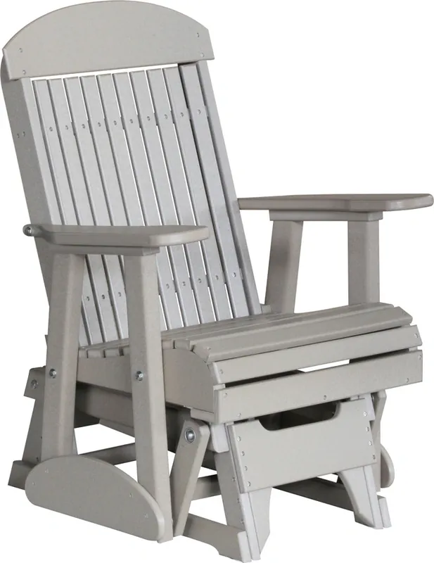 Amish Outdoors Classic High-Back Weatherwood Adirondack Glider Chair