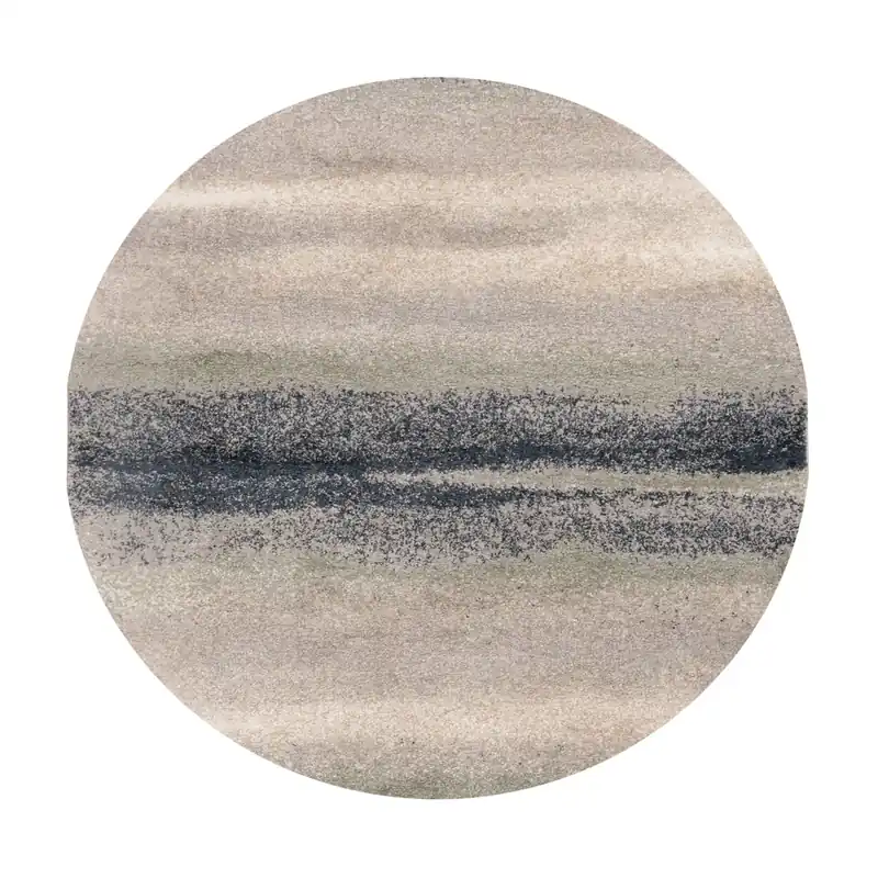 Central Oriental Azariah Round Rug in Blue/Ivory 7.10-Foot