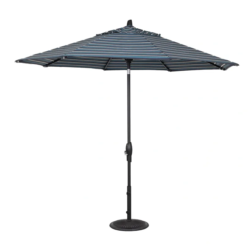 Treasure Garden 9-Foot Providence Navy Stripe Auto-Tilt Octagonal Umbrella