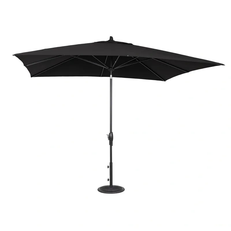 Treasure Garden 8 X 10 Black Auto-Tilt Rectangular Umbrella