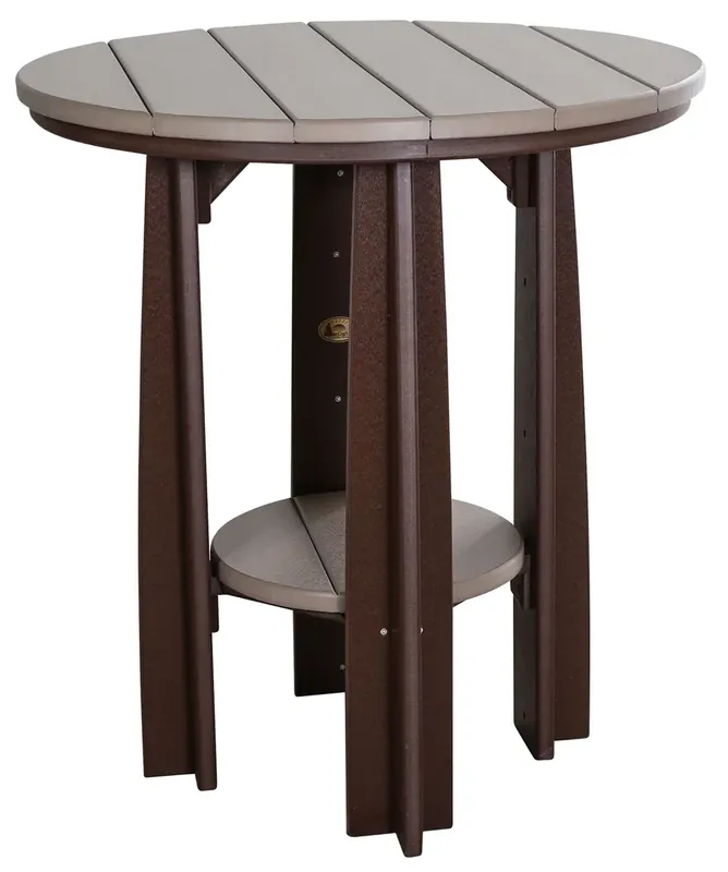 Amish Outdoors Weatherwood/Chestnut Balcony Dining Table