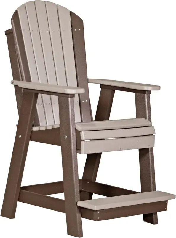 Amish Outdoors Weatherwood/Chestnut Balcony Adirondack Chair