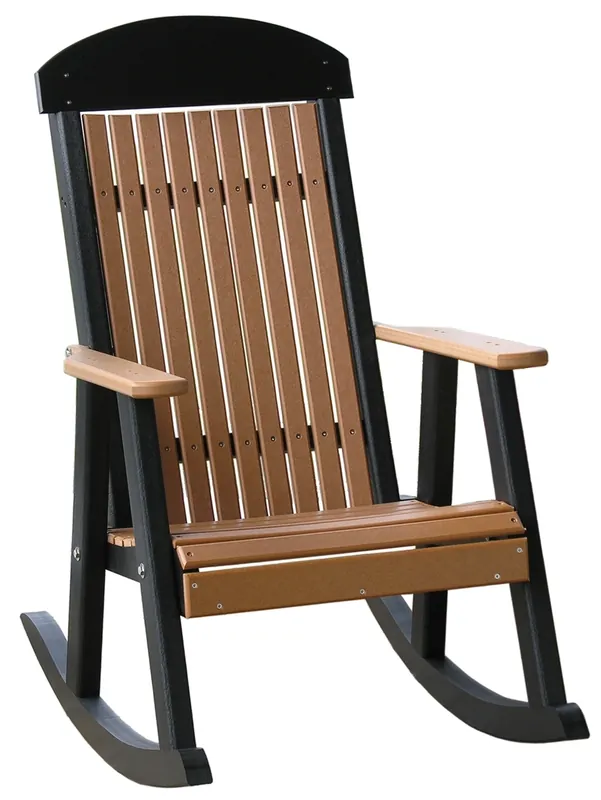 Amish Outdoors Cedar/Black Porch Rocker