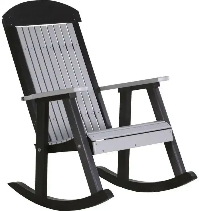 Amish Outdoors Gray/Black Porch Rocker
