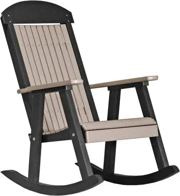 Amish Outdoors Weatherwood/Black Porch Rocker