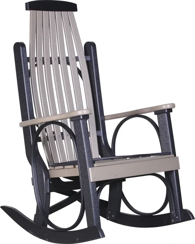 Amish Outdoors Weatherwood/Black Grandpa Rocker