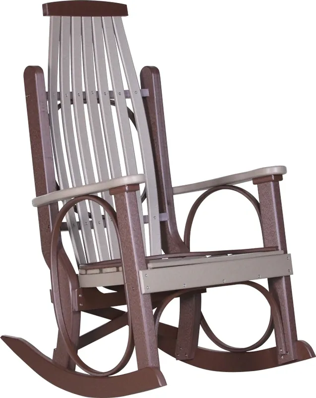Amish Outdoors Weatherwood/Chestnut Grandpa Rocker