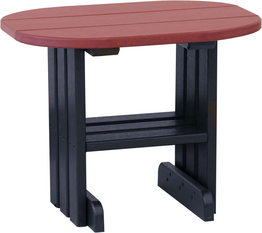 Amish Outdoors Deluxe Cherry/Black Oval End Table