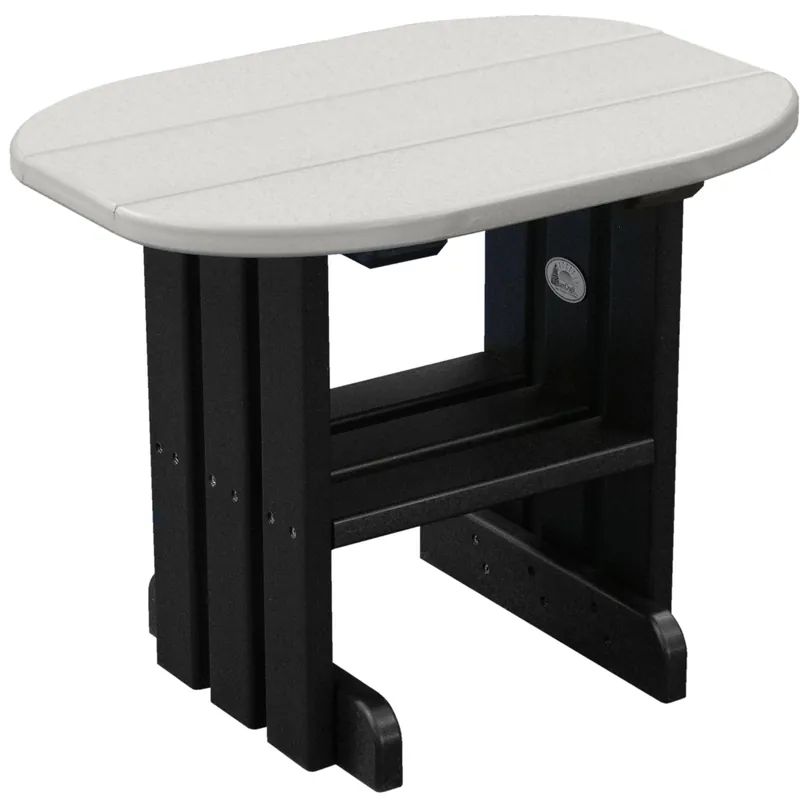 Amish Outdoors Deluxe Gray/Black Oval End Table