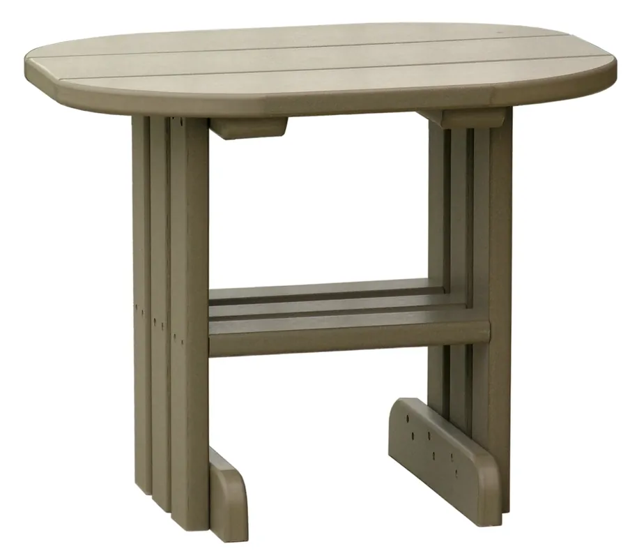 Amish Outdoors Deluxe Weatherwood Oval End Table