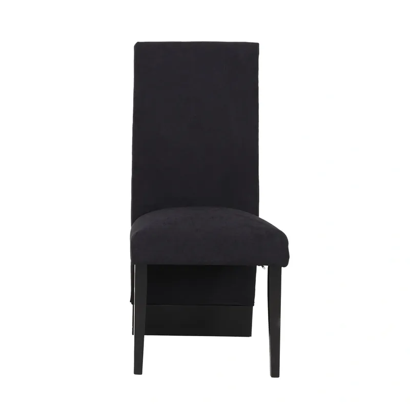 Global D12 Collection Black Velvet Dining Chair