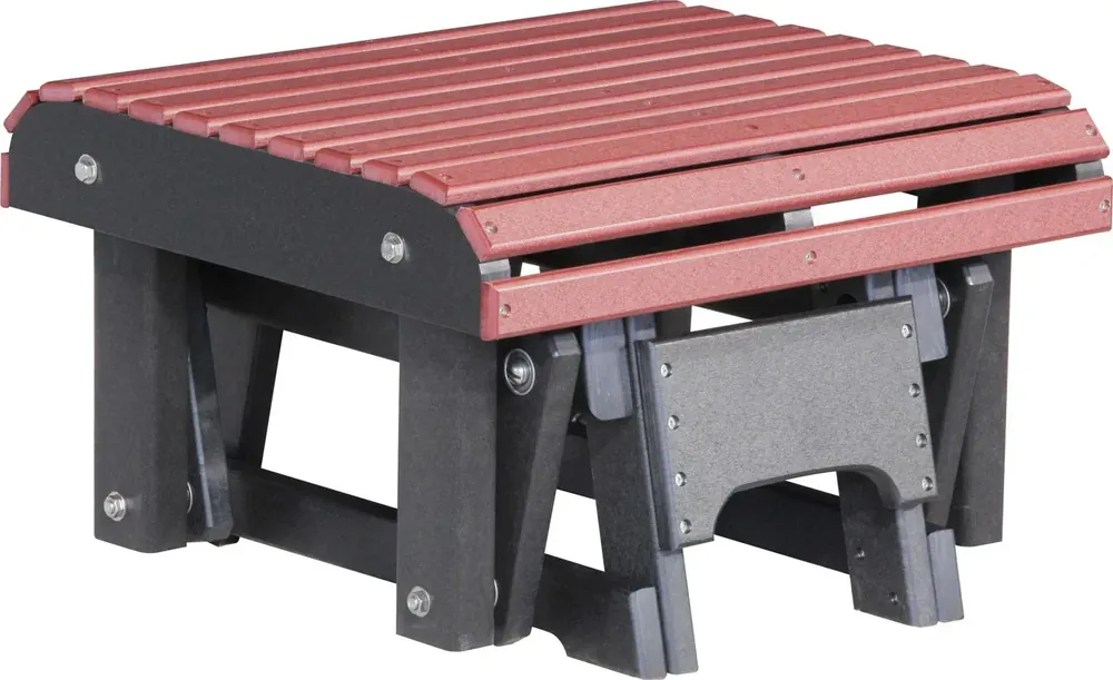 Amish Outdoors Classic Cherry/Black Adirondack Chair Gliding Footrest