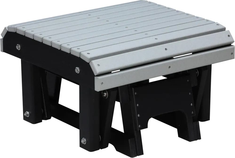 Amish Outdoors Classic Gray/Black Adirondack Chair Gliding Footrest