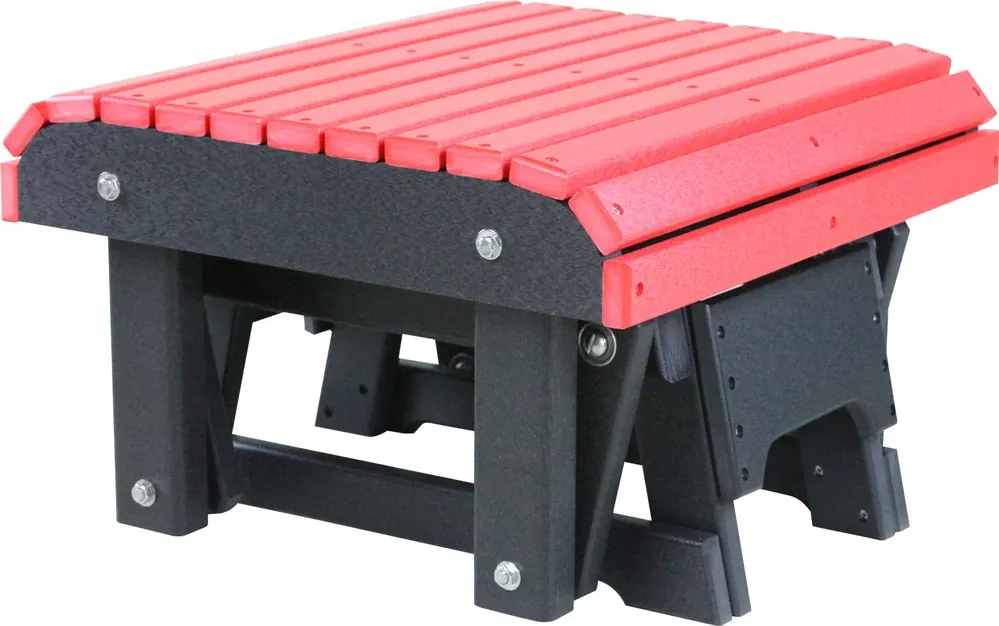Amish Outdoors Classic Red/Black Adirondack Chair Gliding Footrest