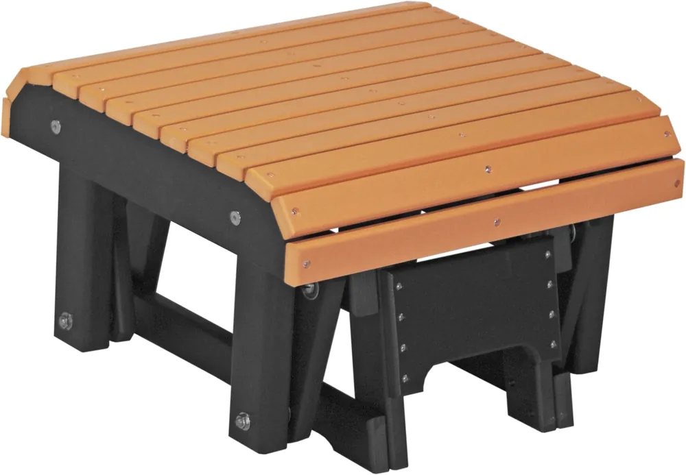 Amish Outdoors Classic Tangerine/Black Adirondack Chair Gliding Footrest