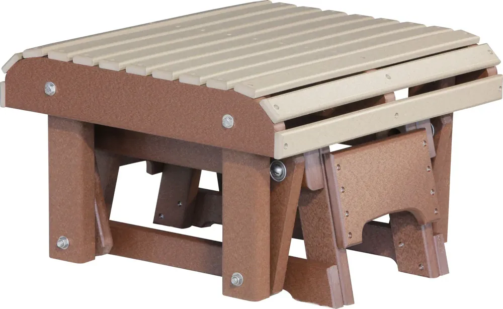 Amish Outdoors Classic Weatherwood/Chestnut Adirondack Chair Gliding Footrest