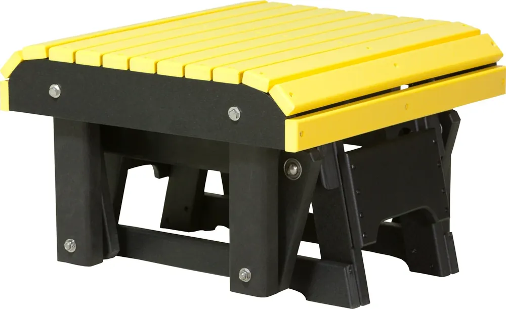 Amish Outdoors Classic Yellow/Black Adirondack Chair Gliding Footrest