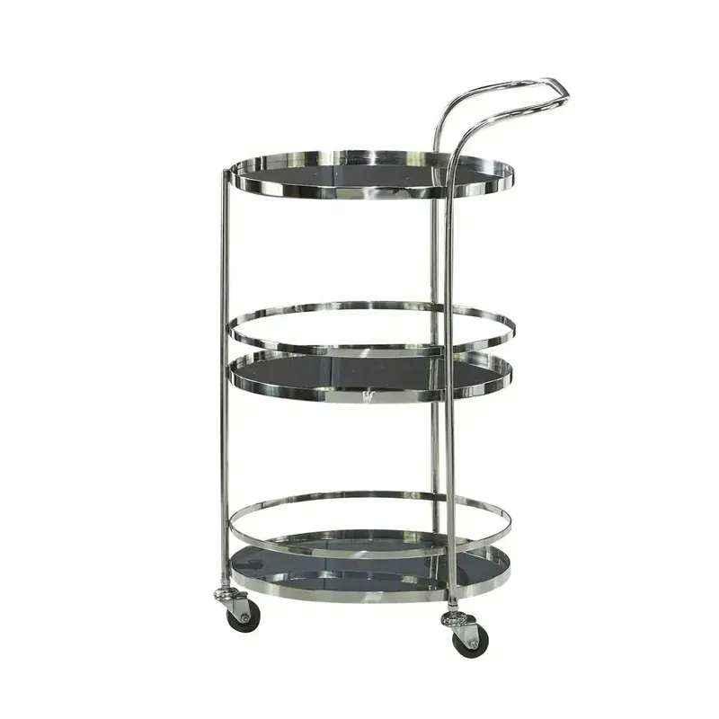 Deco Marché Shaded Round Mirror Bar Cart