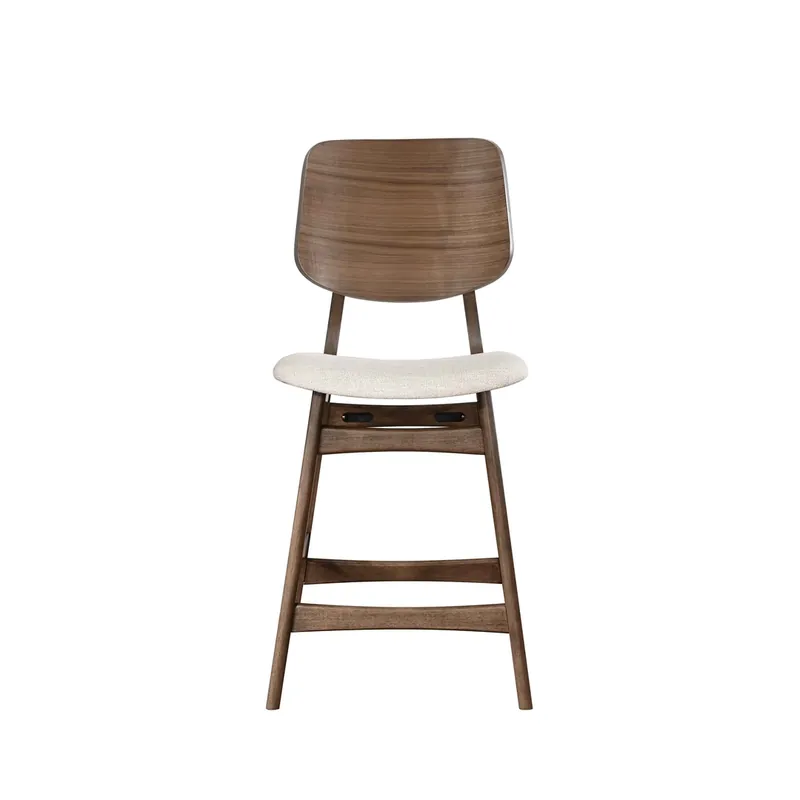 New Classic Oscar Walnut/Beige Counter Stool