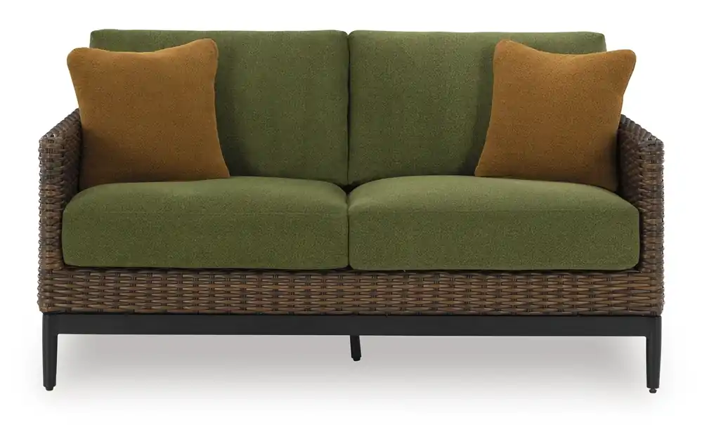 Ashley Horizon Hall Green Outdoor Loveseat