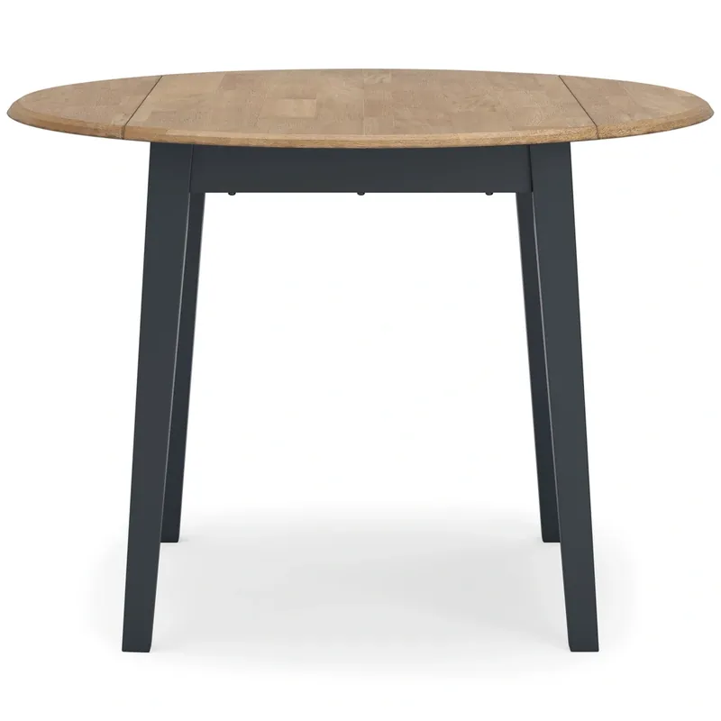 Ashley Gesthaven Natural/Blue Drop-Leaf Round Table