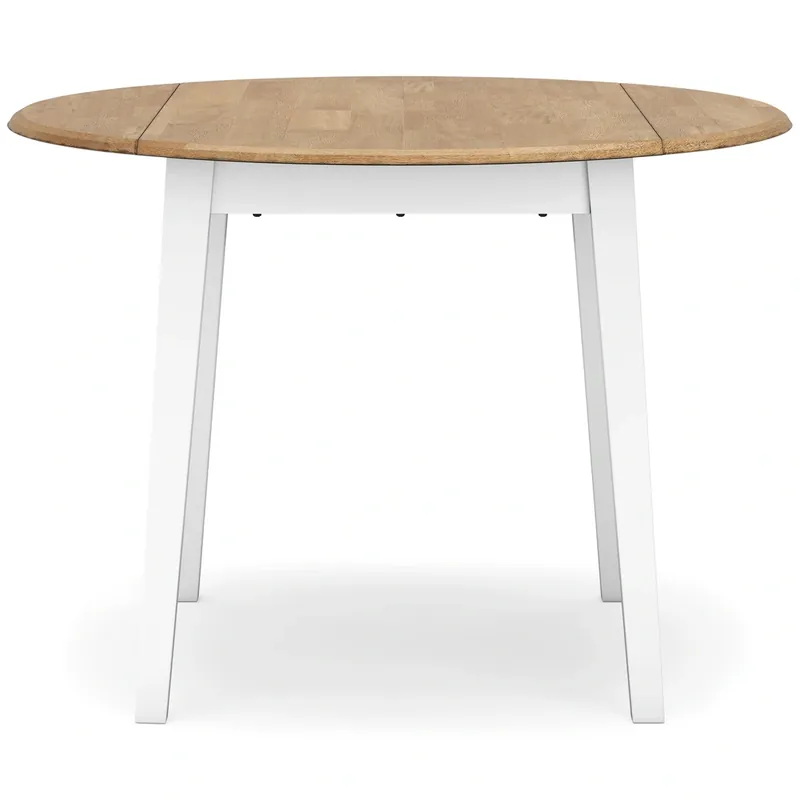 Ashley Gesthaven Natural/White Drop-Leaf Round Table