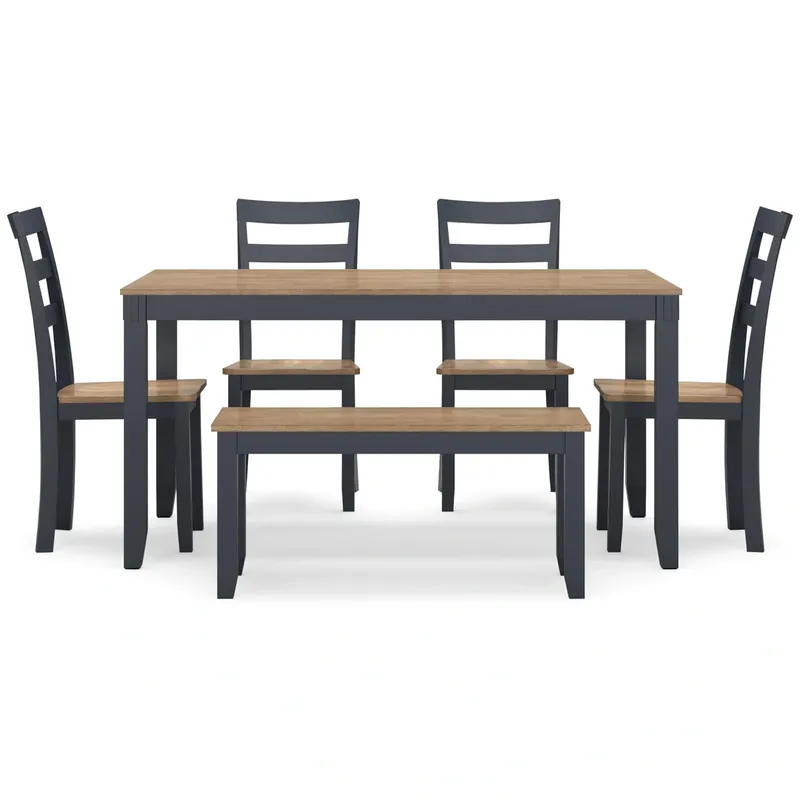 Ashley Gesthaven Natural/Blue 6-Piece Dining Set