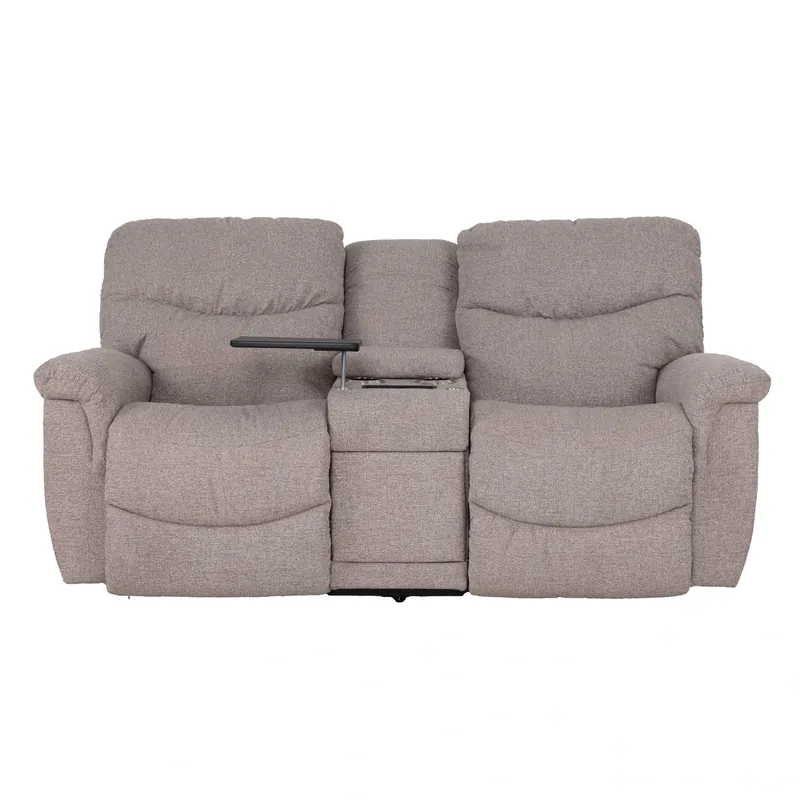 La-Z-Boy James Taupe Reclining Loveseat with Console