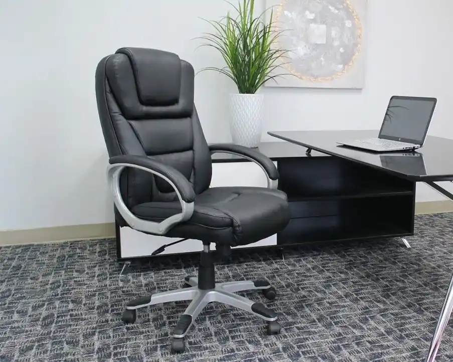Presidential Seating Leather Plus Ergonomic Office Chair in Black