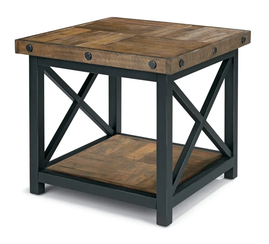 Flexsteel Carpenter Rustic Brown Lamp Table