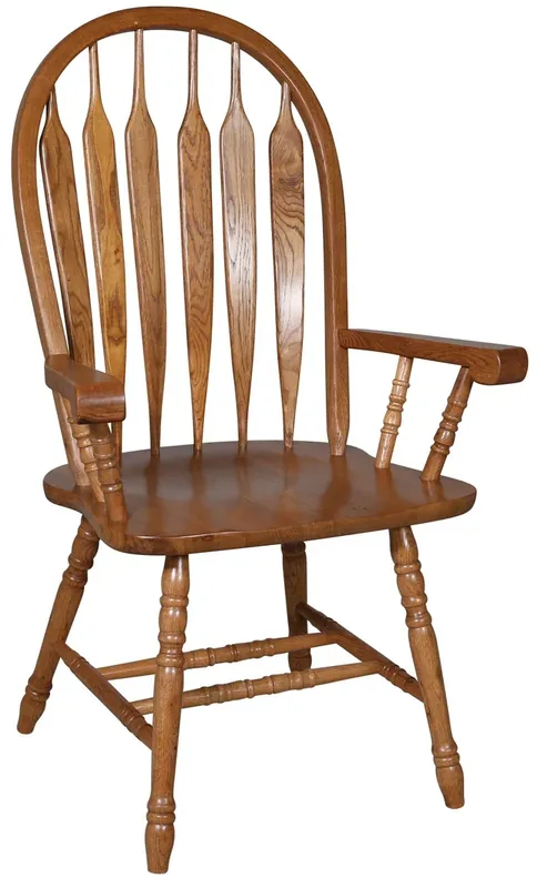 Intercon Classic Oak Detailed Arrow Back Dining Arm Chair