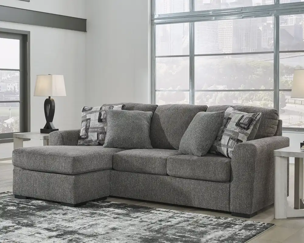 Ashley Gardiner Charcoal Gray Sofa with Reversible Chaise