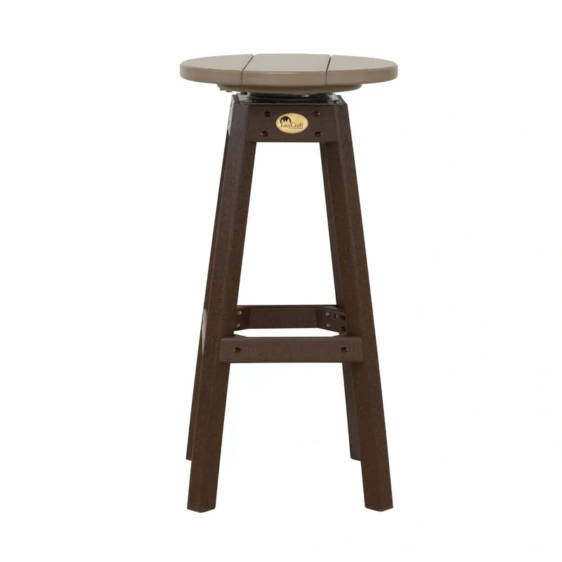 Amish Outdoors Weatherwood/Chestnut Swivel Bar Stool